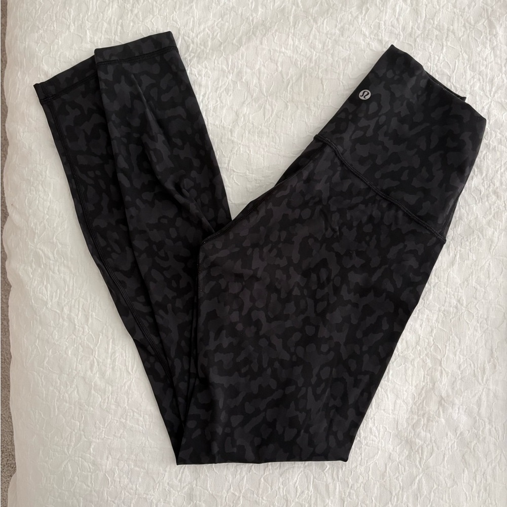 Lululemon Wunder Under Leggings - 28” Black Camouflage Leggings